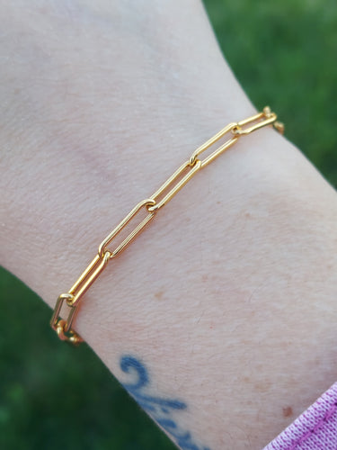 Adjustable Gold Filled Paperclip Bracelet - Gold Filled