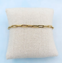 Load image into Gallery viewer, 7" Small Link Paperclip Bracelet - Gold Plated Sterling Silver