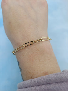 7.5" Paperclip Bracelet - Gold Plated