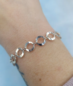 7" Circle Link Bracelet - Sterling Silver