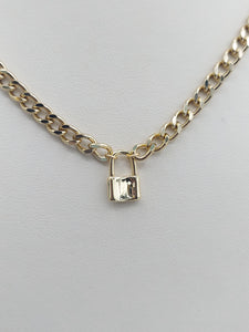 Mini Lock Necklace - Gold Plated