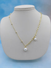 Load image into Gallery viewer, Contrast Pearl Necklace - Gold Plated Sterling Silver