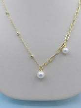 Load image into Gallery viewer, Contrast Pearl Necklace - Gold Plated Sterling Silver