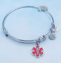 Load image into Gallery viewer, Medic Alert Bangle Bracelet - Adjustable