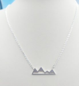 Mountain "Just Keep Climbing" Necklace - Sterling Silver