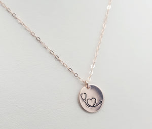 Stethoscope with Heart Disc Necklace (Nurse)