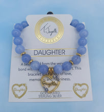 Load image into Gallery viewer, Gold Daughter Heart Charm Bracelet - TJazelle