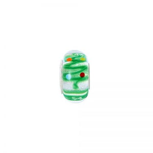 Christmas Tree Murano Glass Charm - Dichroic Glass