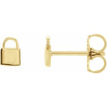 Load image into Gallery viewer, 14K Petite Lock Stud Earrings