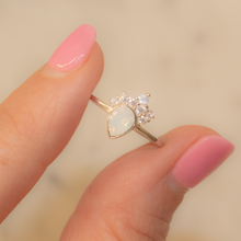 Load image into Gallery viewer, White Opal Swarovski Chloe Ring
