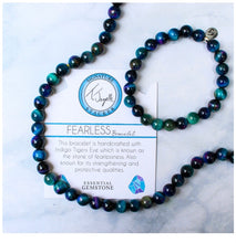 Load image into Gallery viewer, Fearless Indigo Tigers Eye Stacker Bracelet - TJazelle