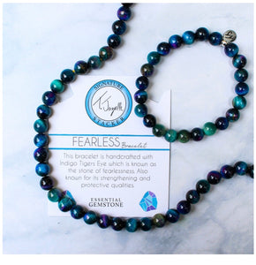 Fearless Indigo Tigers Eye Stacker Bracelet - TJazelle