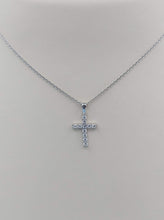 Load image into Gallery viewer, CZ Cross with Adjustable Chain - Sterling Silver
