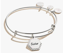 Load image into Gallery viewer, Sister “Woven Together” Charm Bangle