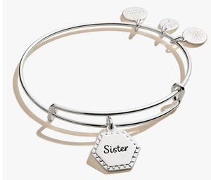 Sister “Woven Together” Charm Bangle