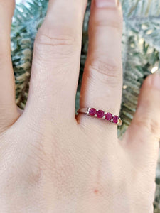 Four Stone Ruby Ring - Sterling Silver