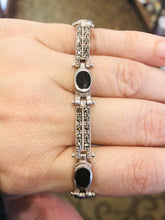 Load image into Gallery viewer, Onyx &amp; Marcasite Silver Bracelet