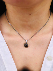 Smokey Topaz Necklace - Sterling Silver - Colore SG