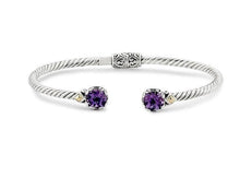 Load image into Gallery viewer, Amethyst Twisted Cable Bangle Bracelet - Samuel B