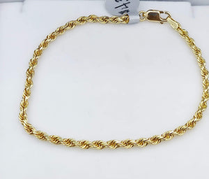 Gold Rope Bracelet - 14K Yellow Gold