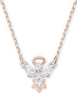 MAGIC ANGEL NECKLACE, WHITE, ROSE-GOLD TONE PLATED