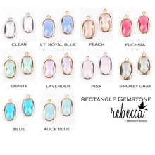 Load image into Gallery viewer, Rectangle Gemstone Leverback Earring
