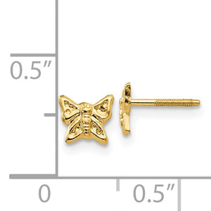 14k Butterfly Screwback Earrings