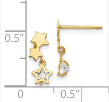 Load image into Gallery viewer, Madi K CZ Star Dangle Post Earrings - 14K Gold