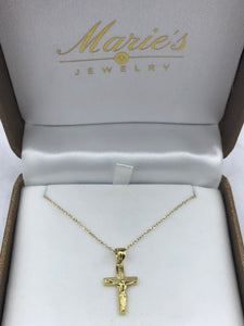 Gold Crucifix Necklace - 14K