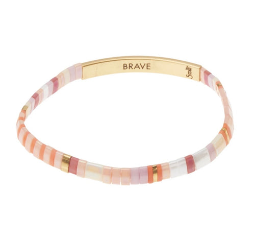 Good Karma Miyuki Bracelet | Brave - Pink Multi/Gold