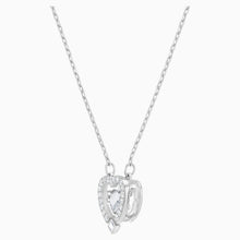 Load image into Gallery viewer, Swarovski Sparkling Dance Heart Necklace, White, Rhodium plated