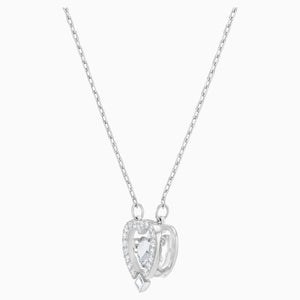 Swarovski Sparkling Dance Heart Necklace, White, Rhodium plated