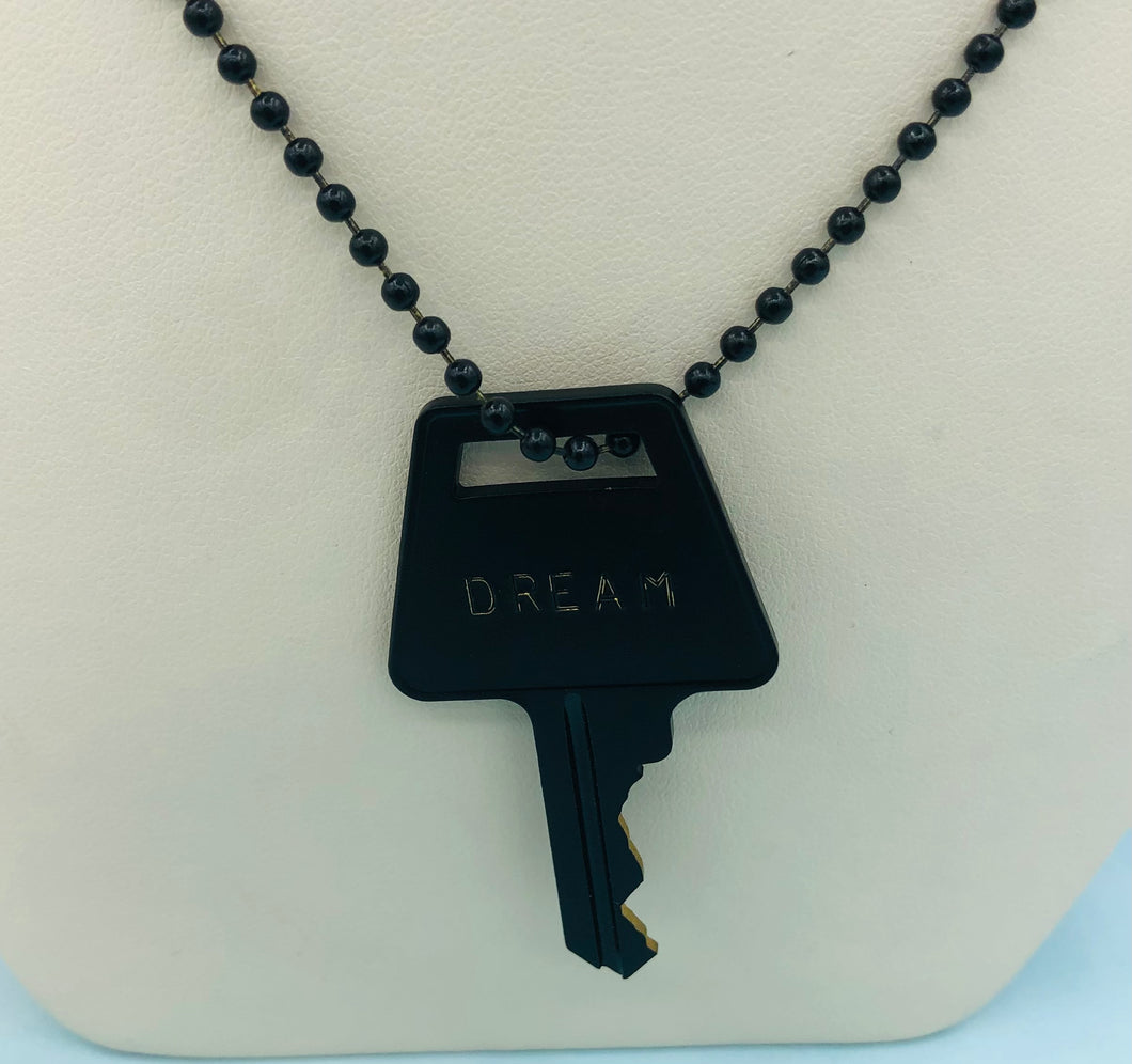 Matte Black Giving Key Necklace