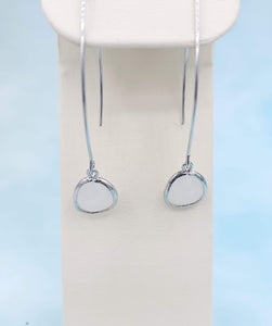 White Snow  - Gemstone Threader Earring