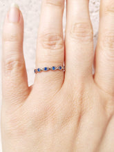 Load image into Gallery viewer, Blue Evil Eye Band - Sterling Silver