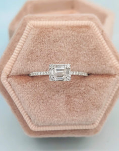 Diamond Emette Ring- 14K White Gold