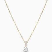 SOLITAIRE PENDANT, WHITE, GOLD-TONE PLATED