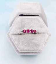 Load image into Gallery viewer, Four Stone Ruby Ring - Sterling Silver