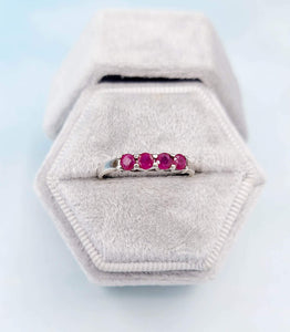 Four Stone Ruby Ring - Sterling Silver