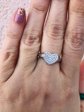 Load image into Gallery viewer, Signet Heart Ring with CZ - Sterling Silver