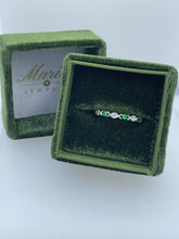 Load image into Gallery viewer, Tsavorite &amp; Diamond Ring- 14K White Gold