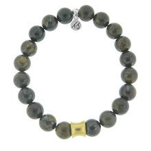 Load image into Gallery viewer, Bronzite with Gold Accent Beaded Bracelet