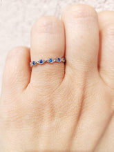 Load image into Gallery viewer, Blue Evil Eye Band - Sterling Silver