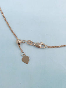 Adjustable Rose Gold Wheat Chain - 14K