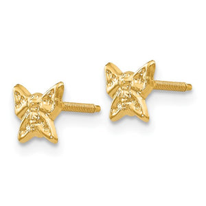 14k Butterfly Screwback Earrings