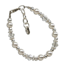 Load image into Gallery viewer, Hope Sterling Silver Pearl and Crystal Baby Bracelet