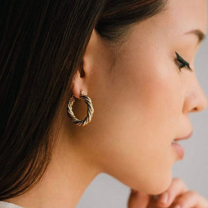 1" Jessie Hoop Earrings - Gold Plated
