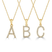 Load image into Gallery viewer, 14k Yellow Gold &amp; Diamond Initial Necklace