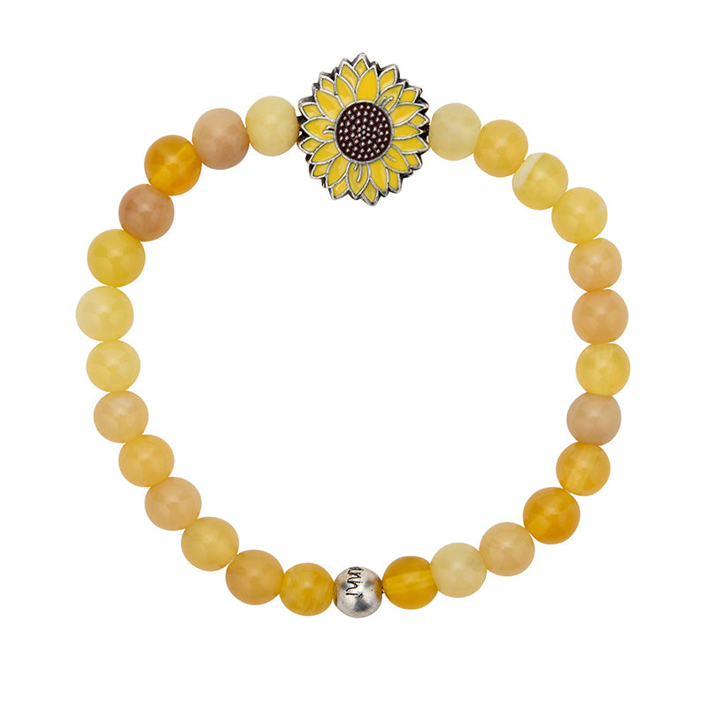 Beaded Flower Bracelet: Choose Your Color! 3. Yellow at Lucia's World Emporium