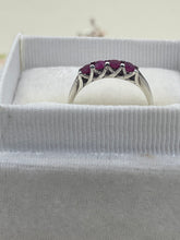 Load image into Gallery viewer, Four Stone Ruby Ring - Sterling Silver